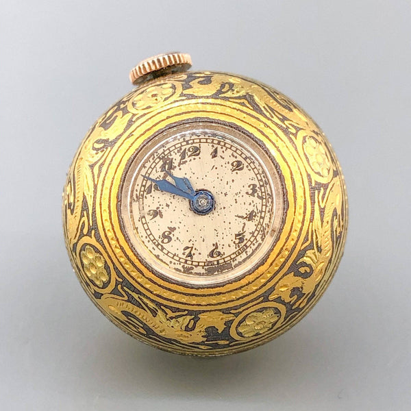 Estate Guilded Steel Ball Watch Pendant - Walter Bauman Jewelers