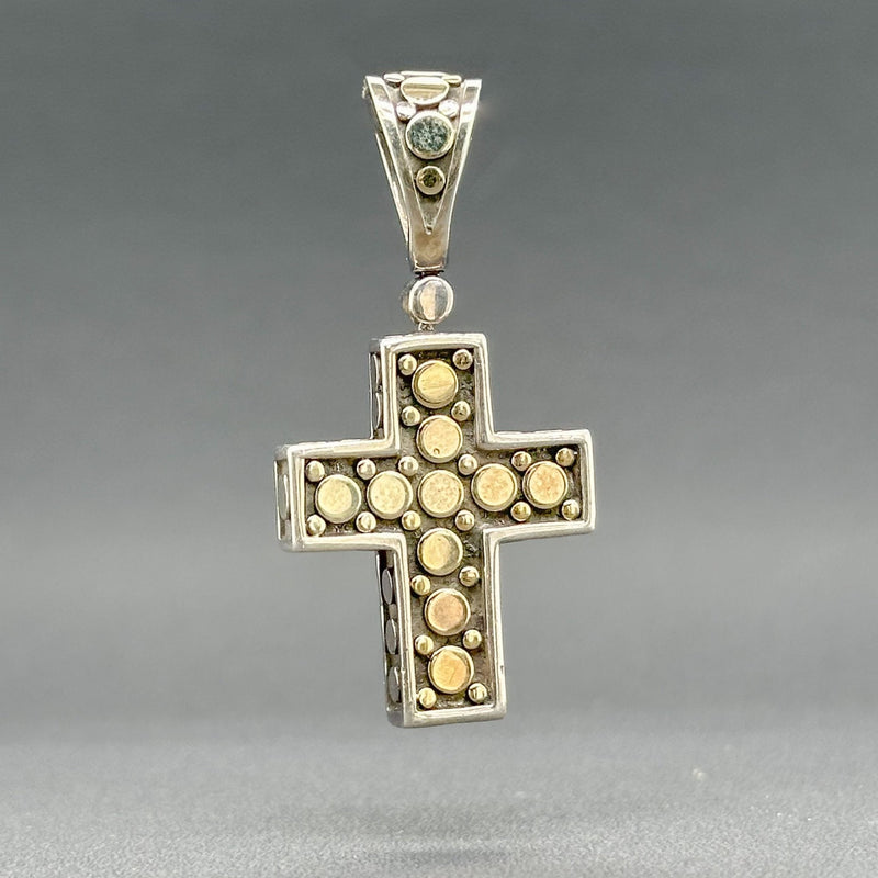 Estate John Hardy SS 14 Two Tone Dot Cross Pendant - Walter Bauman Jewelers
