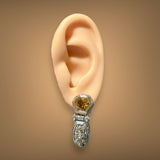 Estate John Hardy SS 18 Citrine Batu Sari Dangle Earrings - Walter Bauman Jewelers