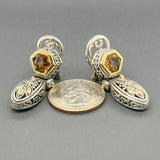 Estate John Hardy SS 18 Citrine Batu Sari Dangle Earrings - Walter Bauman Jewelers
