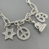 Estate John Hardy SS Carved Chain Faith Charm Bracelet - Walter Bauman Jewelers