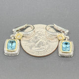 Estate Judith Ripka SS 18 Blue Topaz Dangle Earrings - Walter Bauman Jewelers