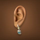 Estate Judith Ripka SS 18 Blue Topaz Dangle Earrings - Walter Bauman Jewelers