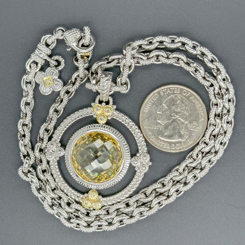 Estate Judith Ripka SS 18 Canary CZ 18” Pendant - Walter Bauman Jewelers