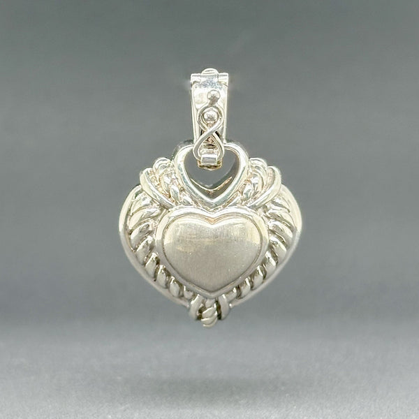 Estate Judith Ripka SS CZ Heart Enhancer Pendant - Walter Bauman Jewelers