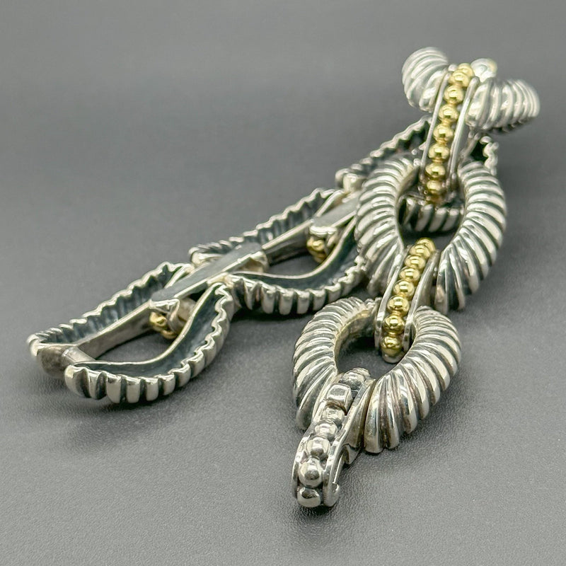 Estate Lagos Caviar SS 18 Oval Fluted Link Bracelet - Walter Bauman Jewelers