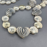 Estate Lagos SS 18 Striped Heart Necklace - Walter Bauman Jewelers