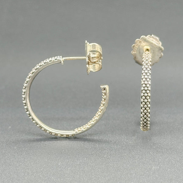 Estate Lagos SS Signature Caviar Beaded Hoop Earrings - Walter Bauman Jewelers