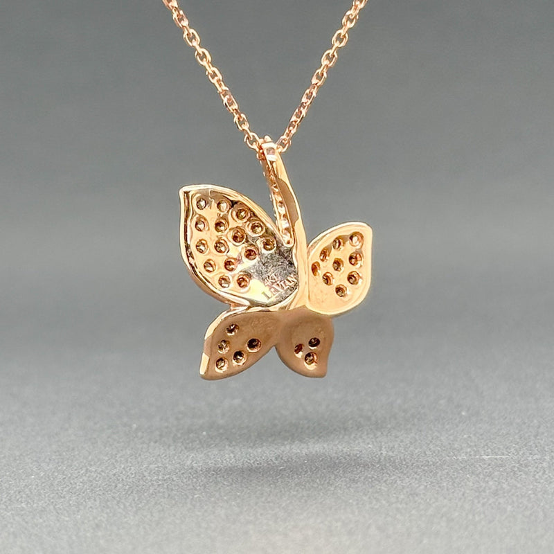 Estate LeVian 14K R Gold 0.74cttw Fancy Brown-G/SI1-2 Diamond Butterfly Pendant - Walter Bauman Jewelers