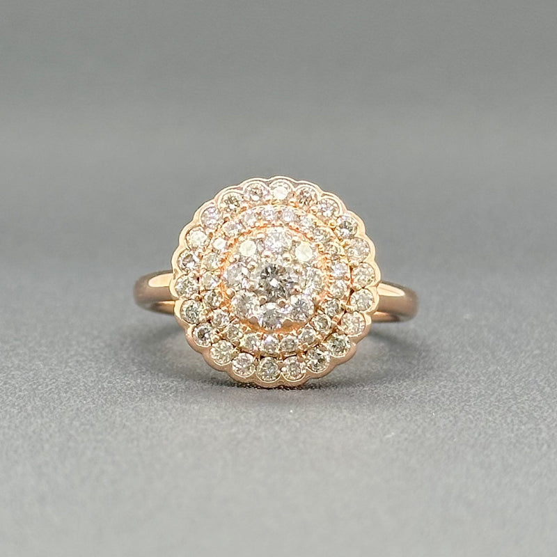 Estate LeVian 14K R Gold 0.89cttw H/SI1-2 Diamond Cluster Ring - Walter Bauman Jewelers