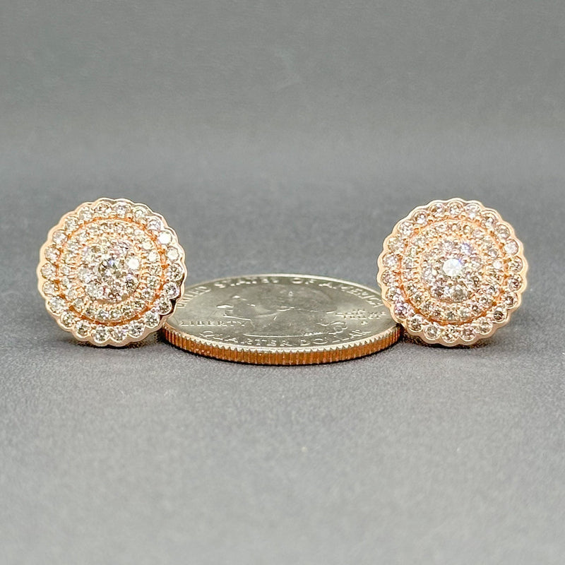 Estate LeVian 14K R Gold 1.22cttw H-I/VS2-SI2 Diamond Stud Earrings - Walter Bauman Jewelers