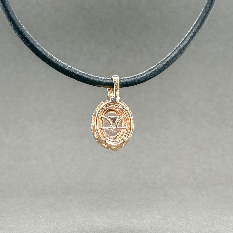 Estate Levian 14K R Gold 1.70ct Morganite & 0.52cttw Chocolate & G-H/VS2-SI1 Diamond Pendant - Walter Bauman Jewelers