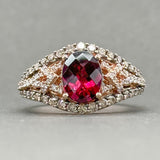 Estate Levian 14K R Gold 1.91ct Garnet & 0.93cttw Brown & H-I/VS2-SI1 Diamond Ring - Walter Bauman Jewelers