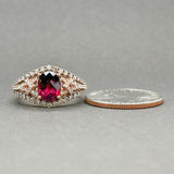 Estate Levian 14K R Gold 1.91ct Garnet & 0.93cttw Brown & H-I/VS2-SI1 Diamond Ring - Walter Bauman Jewelers