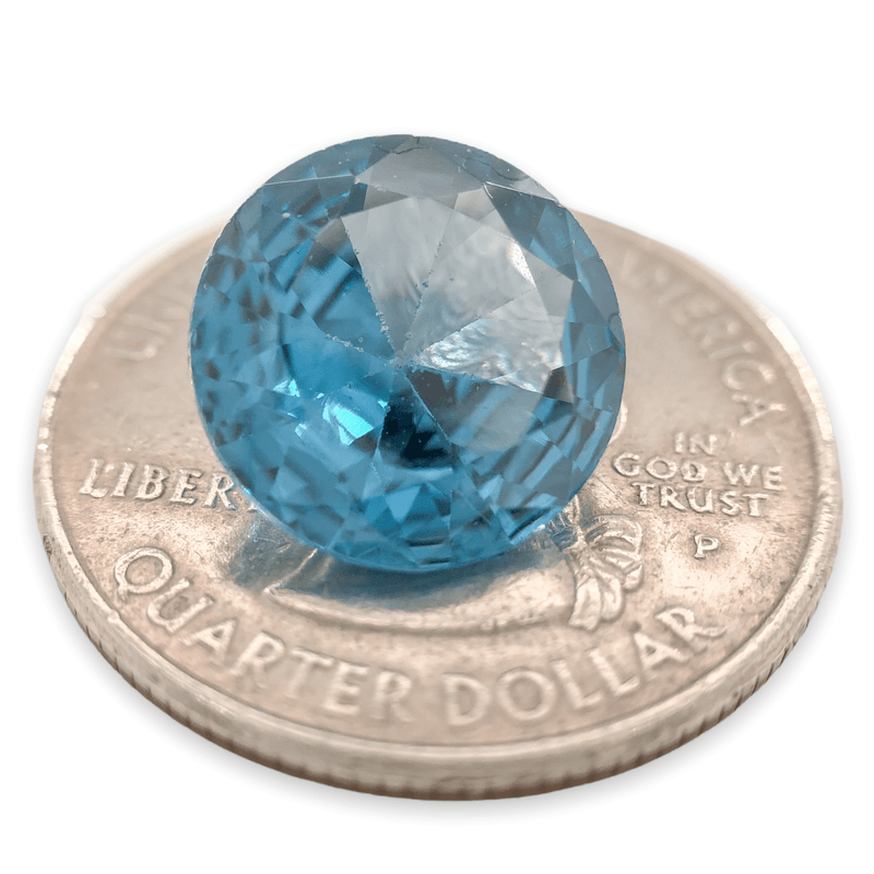 Estate London Blue Topaz 6.11ct Round Loose Stone - Walter Bauman Jewelers