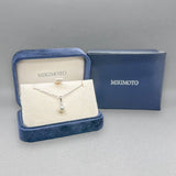 Estate Mikimoto 18K W Gold 0.03ct F/VS1 Diamond & Pearl Pendant - Walter Bauman Jewelers