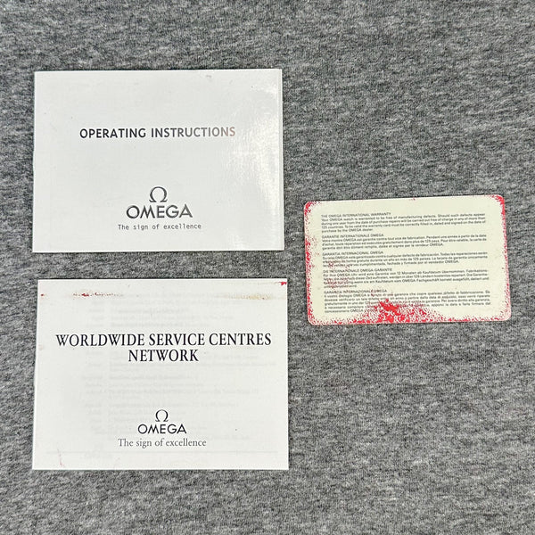 Estate Omega Outer Box w. Wallet & BLANK Warranty Card EMPTY - Walter Bauman Jewelers