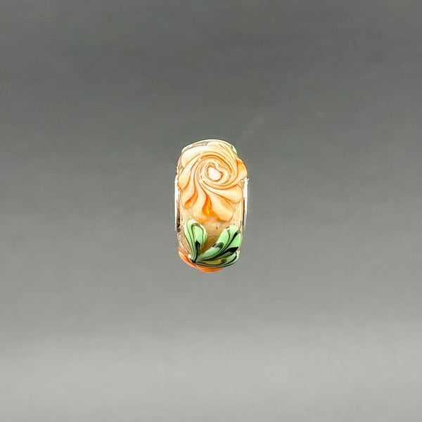 Estate Pandora Pink Raised Flower Murano Glass Bead Charm - Walter Bauman Jewelers