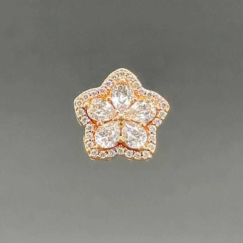 Estate Pandora RGP SS CZ Sparkling Snowflake Bead Charm - Walter Bauman Jewelers