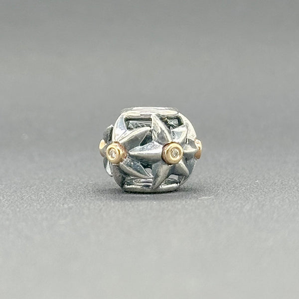 Estate Pandora SS 14 Diamond Stella Star Bead Charm - Walter Bauman Jewelers