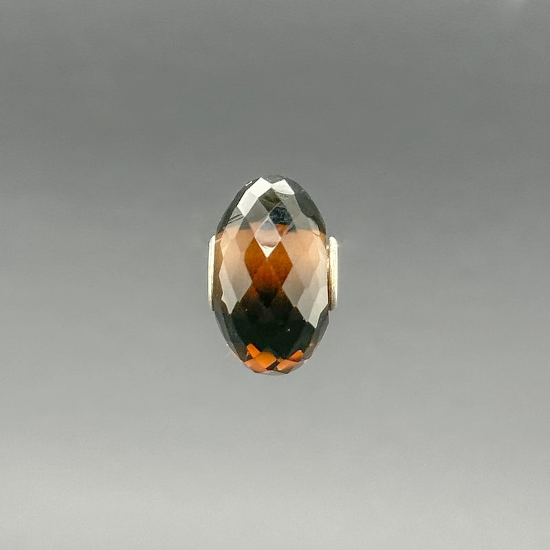 Estate Pandora SS Brown Faceted Glass Bead Charm - Walter Bauman Jewelers