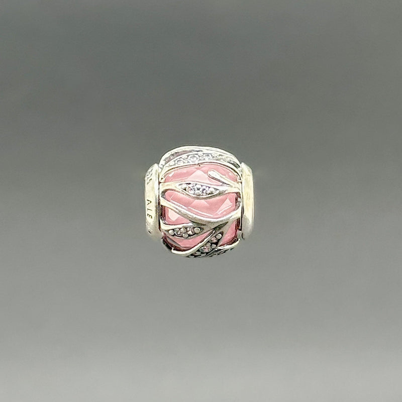 Estate Pandora SS CZ Pink Intertwining Radiance Bead Charm - Walter Bauman Jewelers