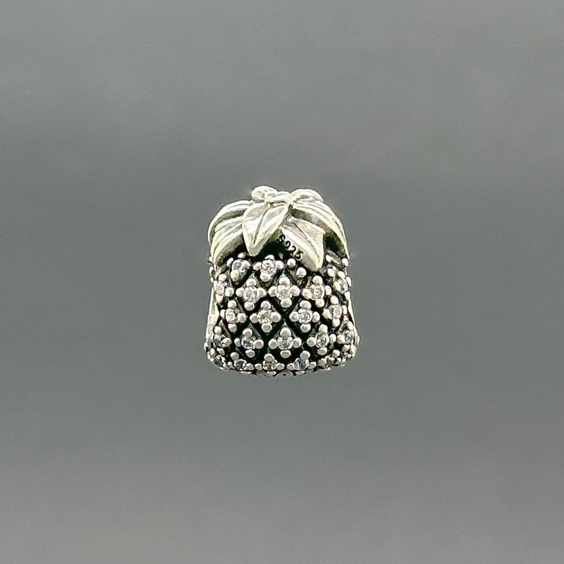 Estate Pandora SS CZ Sparkling Pineapple Bead Charm - Walter Bauman Jewelers