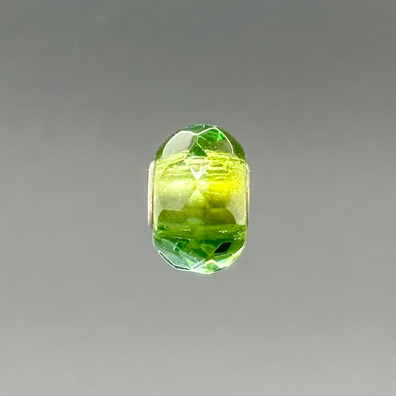 Estate Pandora SS Faceted Green Glass Bead Charm - Walter Bauman Jewelers