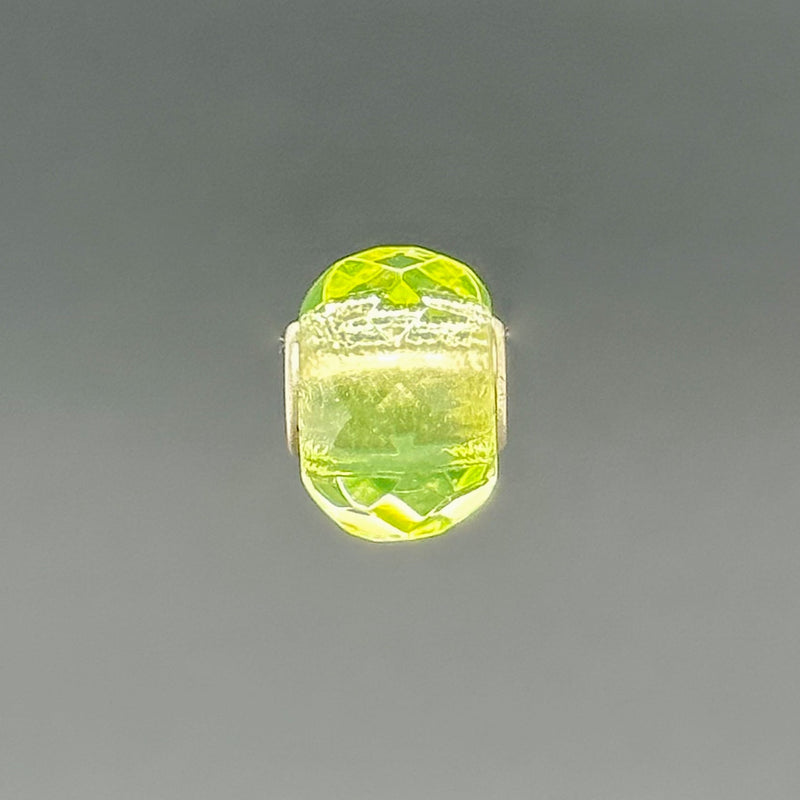 Estate Pandora SS Faceted Lime Green Glass Bead Charm - Walter Bauman Jewelers