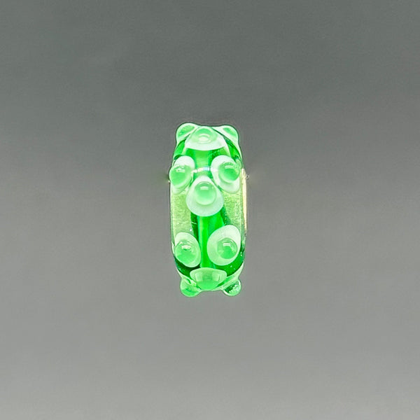 Estate Pandora SS Green w. Raised Dots Glass Bead Charm - Walter Bauman Jewelers