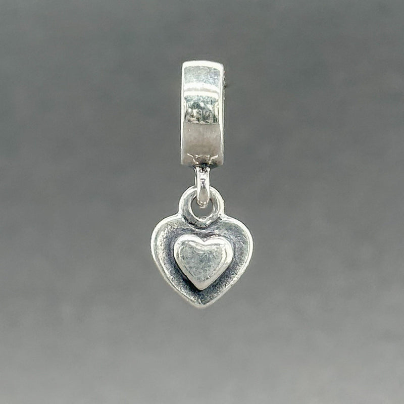Estate Pandora SS Heart Dangle Charm - Walter Bauman Jewelers