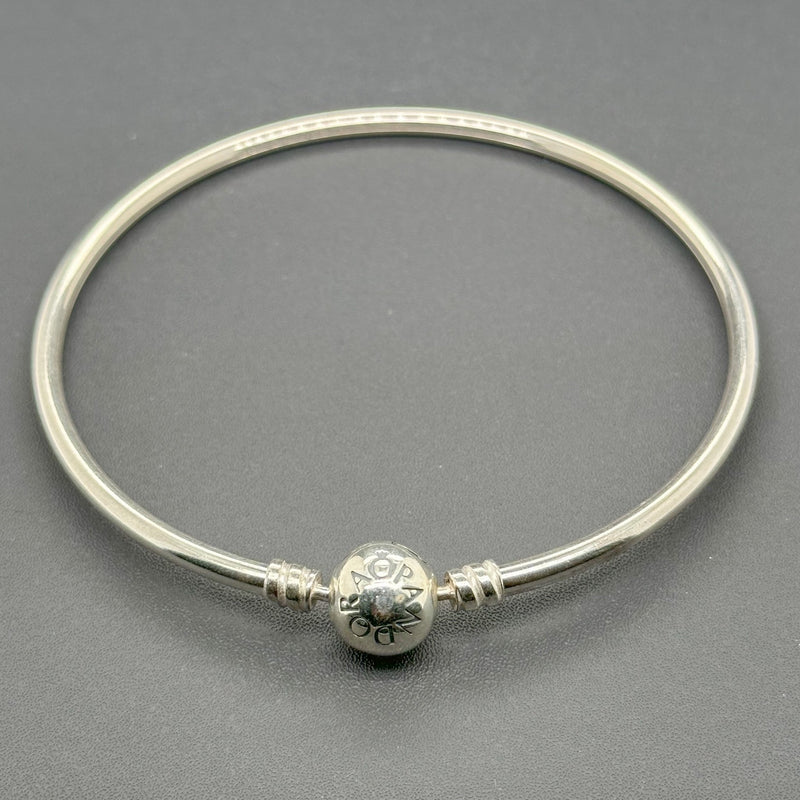 Estate Pandora SS Moments Bangle Charm Bracelet 8” - Walter Bauman Jewelers