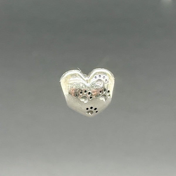 Estate Pandora SS My Sweet Pet Paw Heart Charm - Walter Bauman Jewelers