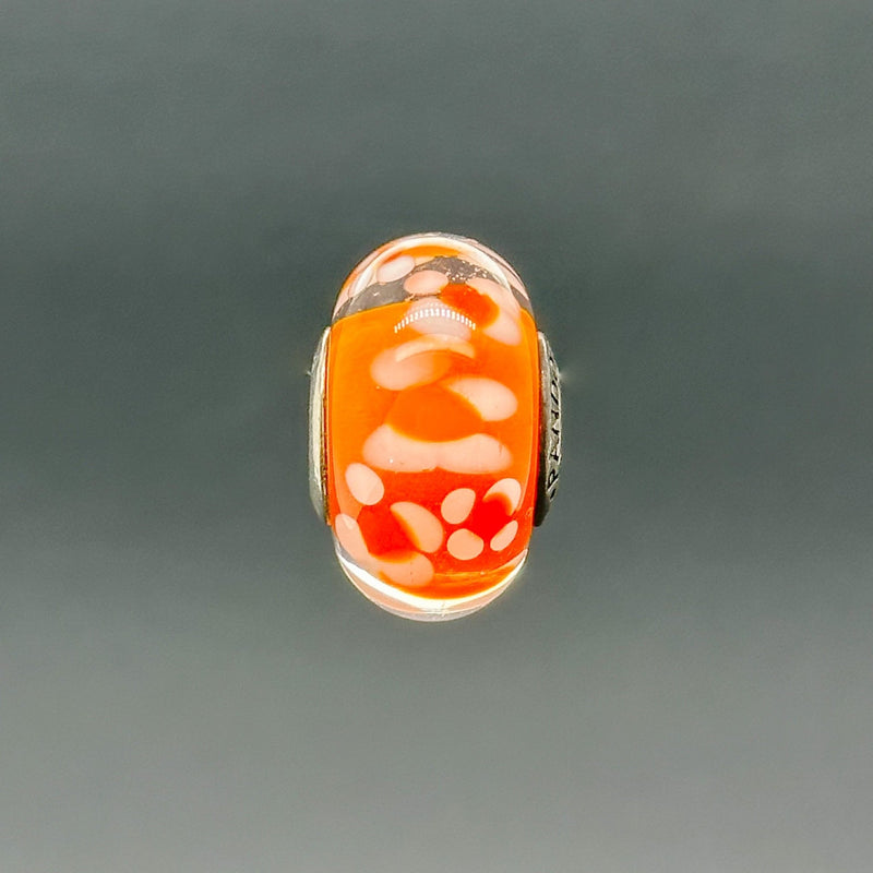 Estate Pandora SS Orange Flower Glass Bead Charm - Walter Bauman Jewelers