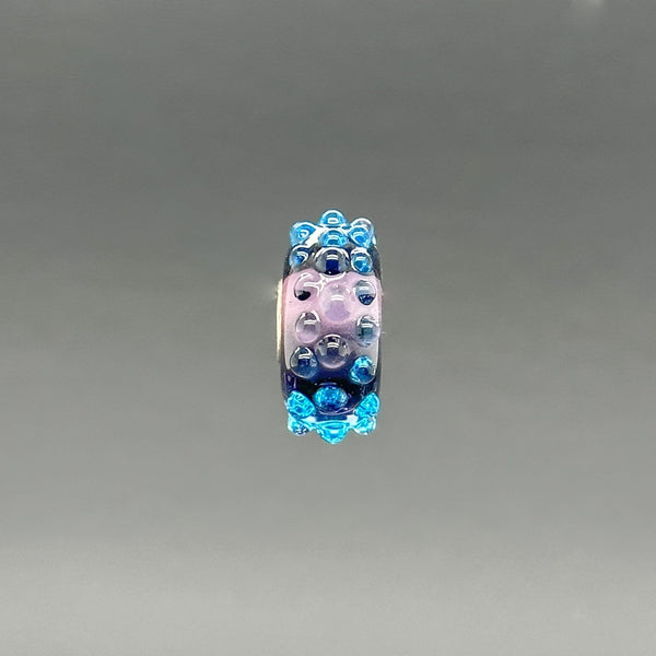 Estate Pandora SS Purple w. Raised Blue Dots Glass Bead Charm - Walter Bauman Jewelers