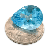 Estate Pear Cut Blue Topaz 15.69ct Loose Stone - Walter Bauman Jewelers