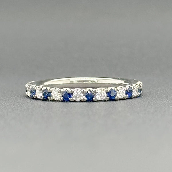 Estate Platinum 0.32cttw Sapphire & 0.26cttw G/SI1 Diamond Eternity Ring - Walter Bauman Jewelers