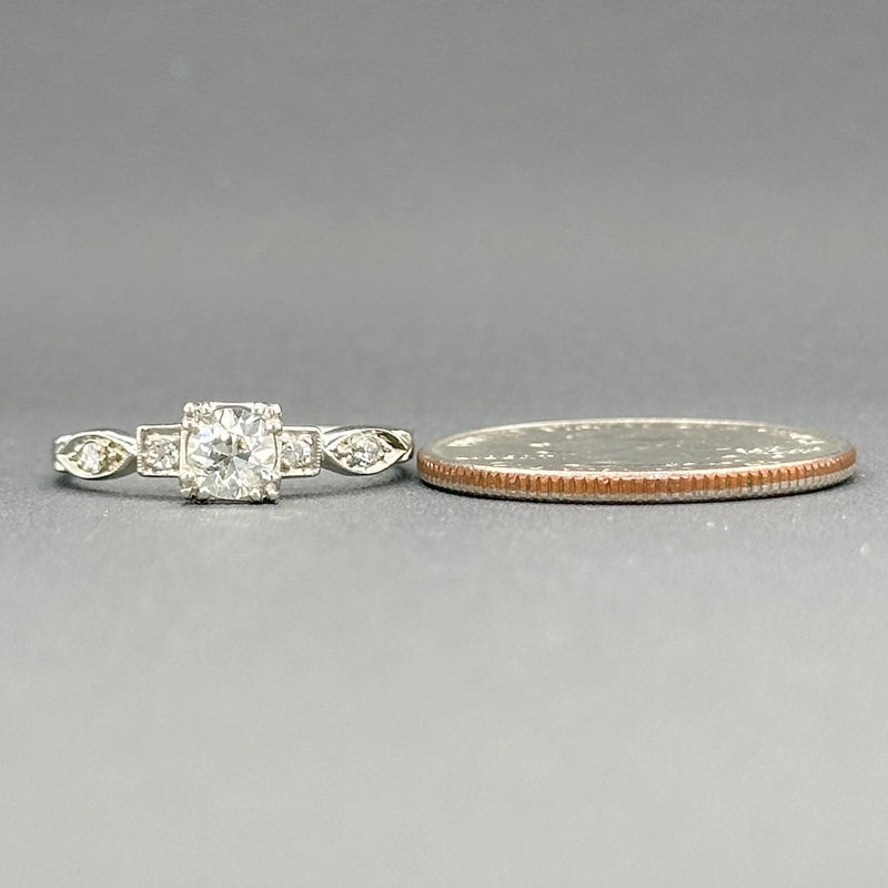 Estate Platinum 0.51cttw H-I/SI1-I1 Diamond Engagement Ring - Walter Bauman Jewelers