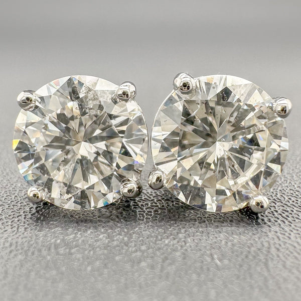 Estate Platinum 2.54cttw F-G/SI2-I1 Diamond Stud Earrings - Walter Bauman Jewelers