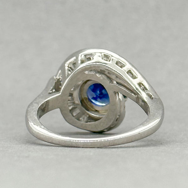 Estate Platinum 2.67ct Sapphire & 0.10ctw H-I/SI1-2 Diamond Swirl Ring - Walter Bauman Jewelers