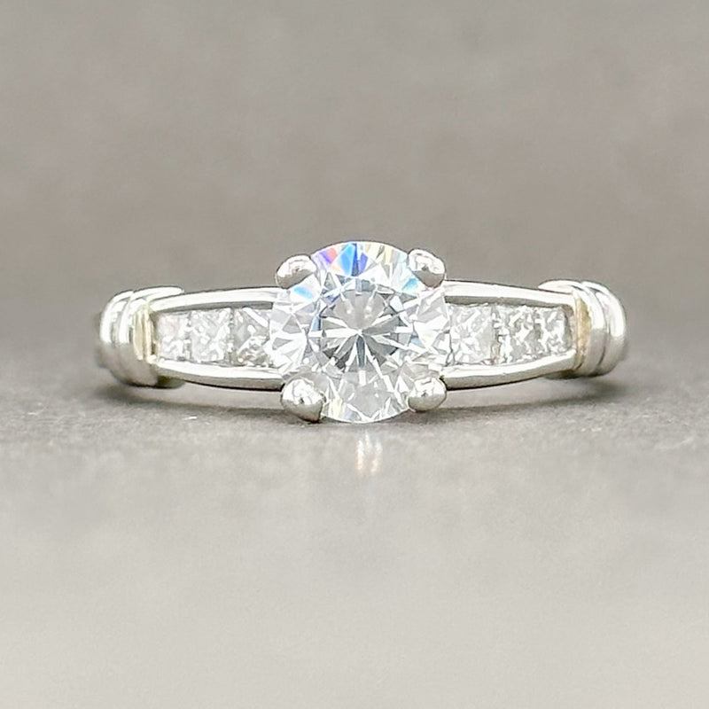Estate Platinum Scott Kay 2.17ct CZ & 0.47ctw G-H/VS2-SI1 Dia Engagement Ring - Walter Bauman Jewelers
