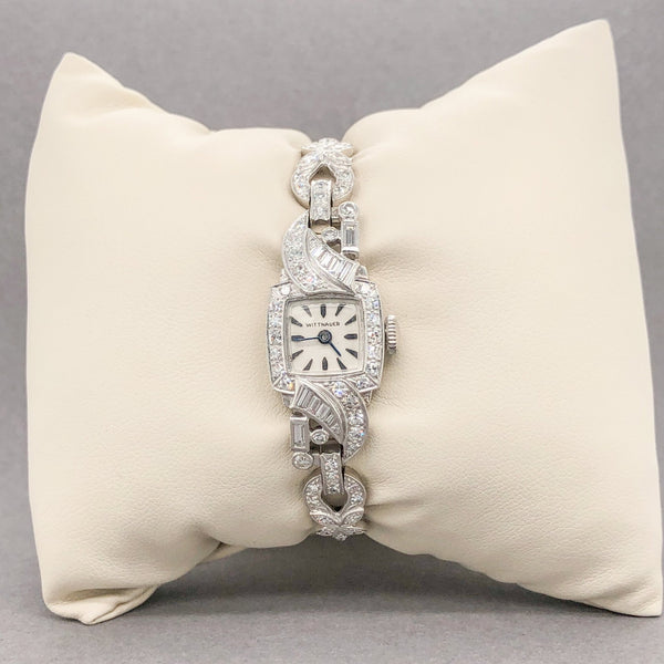 Estate Platinum Wittnauer 2.49cttw G-H/VS2 Diamond Ladies Watch - Walter Bauman Jewelers