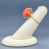 Estate Retro 14K R Gold 20.36ct Coral Ring - Walter Bauman Jewelers