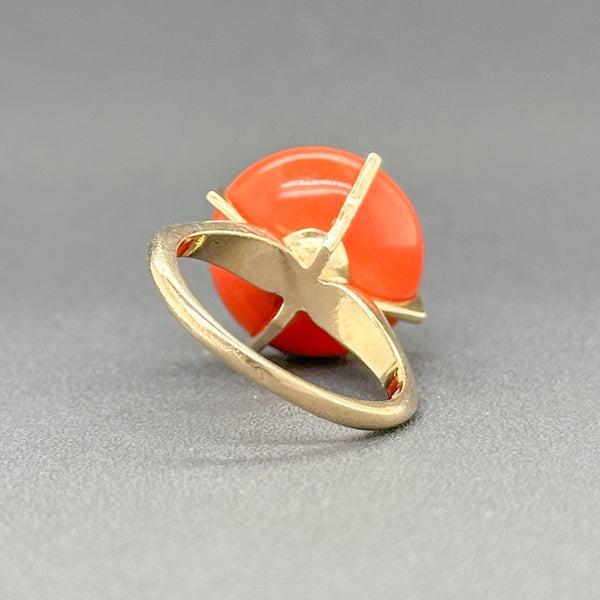 Estate Retro 14K R Gold 20.36ct Coral Ring - Walter Bauman Jewelers