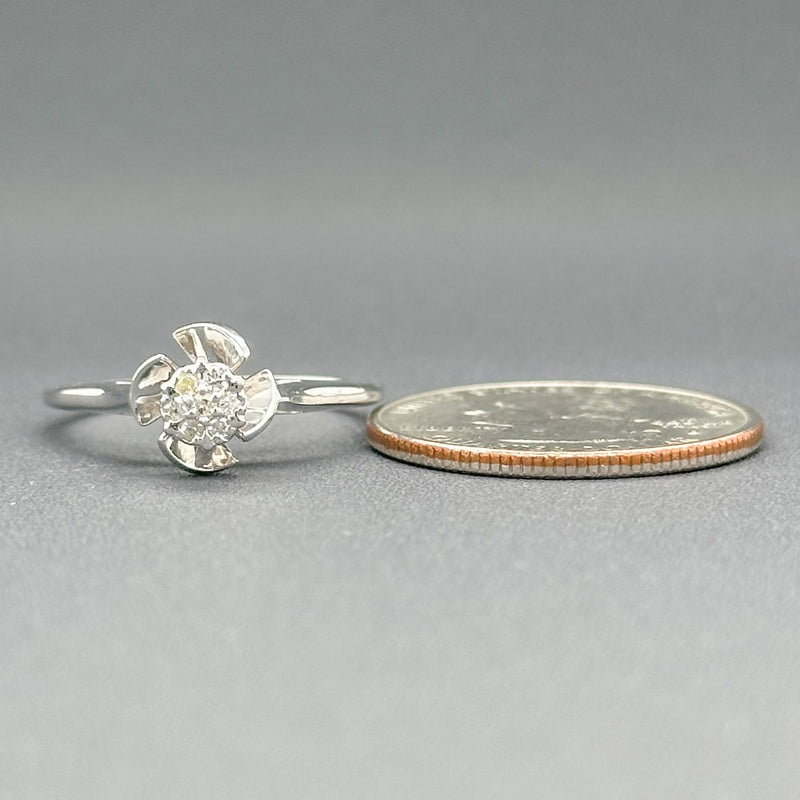 Estate Retro 14K W Gold 0.07cttw I-J/SI1-2 Diamond Ring - Walter Bauman Jewelers