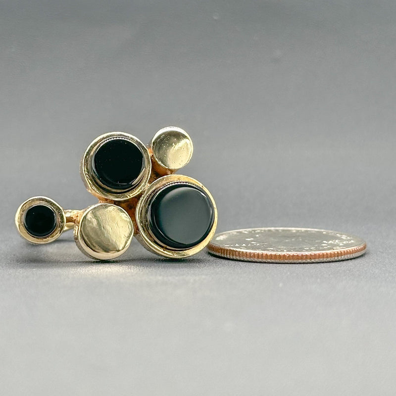 Estate Retro 14K Y Gold 8.70ctw Onyx Cocktail Ring - Walter Bauman Jewelers