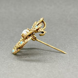 Estate Retro 14K Y Gold Pearl Flower Pin - Walter Bauman Jewelers