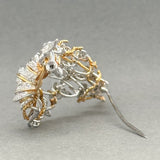 Estate Retro 18K TT 1.79ctw G-H/VS2 Diamond Leaf Brooch - Walter Bauman Jewelers