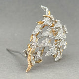 Estate Retro 18K TT 1.79ctw G-H/VS2 Diamond Leaf Brooch - Walter Bauman Jewelers