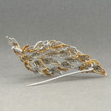 Estate Retro 18K TT 1.79ctw G-H/VS2 Diamond Leaf Brooch - Walter Bauman Jewelers